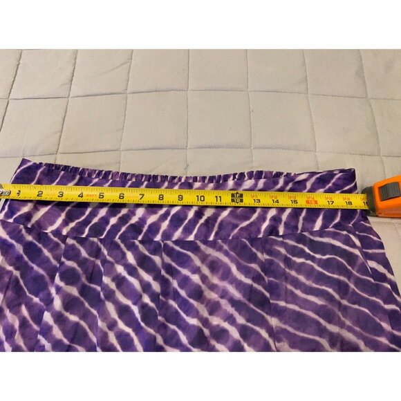 Chico's Diagonal Zebra Helena Handkerchief Purple Tie Dye Boho Skirt Sz 2 Fairy - Picture 3 of 10